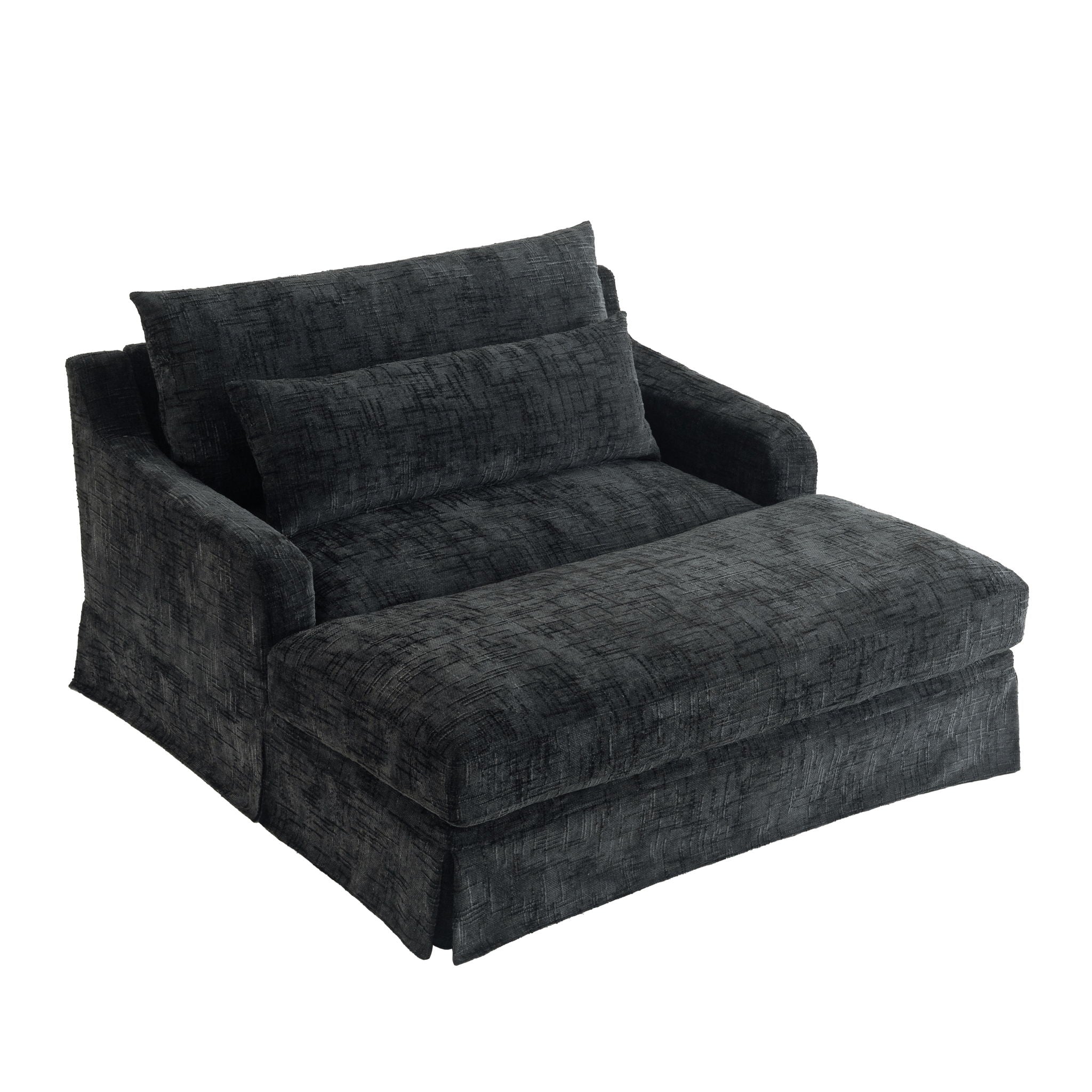 Sofa Bed Loveseat With Textured Surface And 2 Cushions
