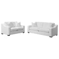 Chelan - 2 Piece Upholstered Sloped Arm Sofa Set - White