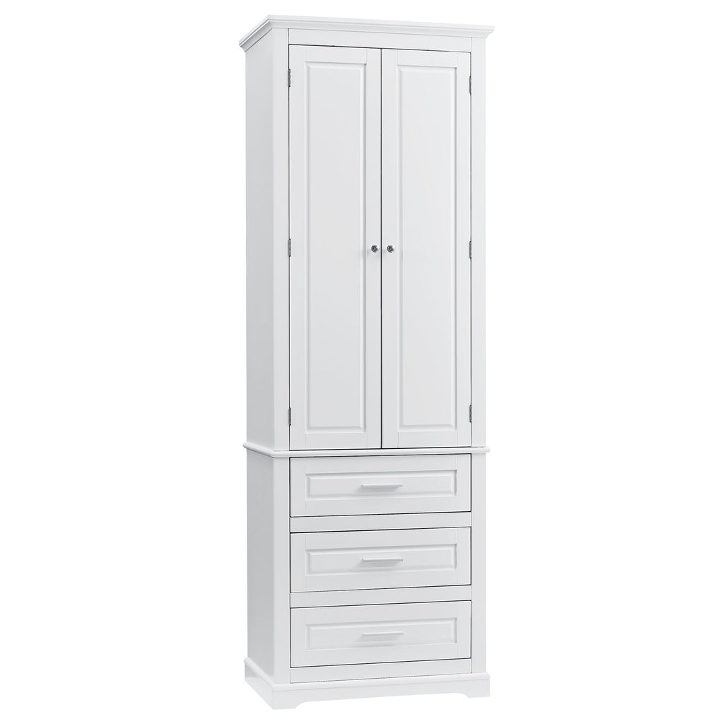 Tall Storage Cabinet With 3 Drawers For Bathroom