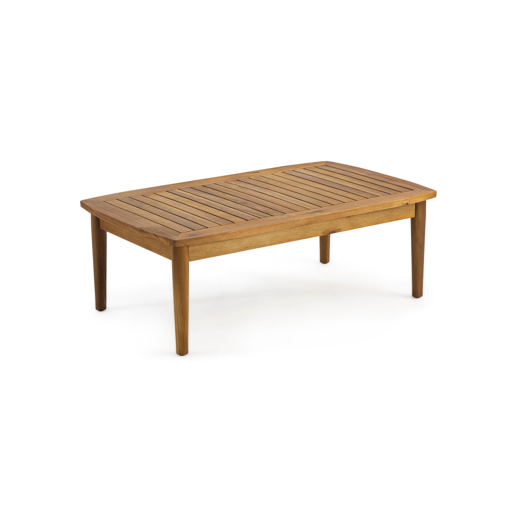 Outdoor Acacia Wood Loveseat Set With Coffee Table