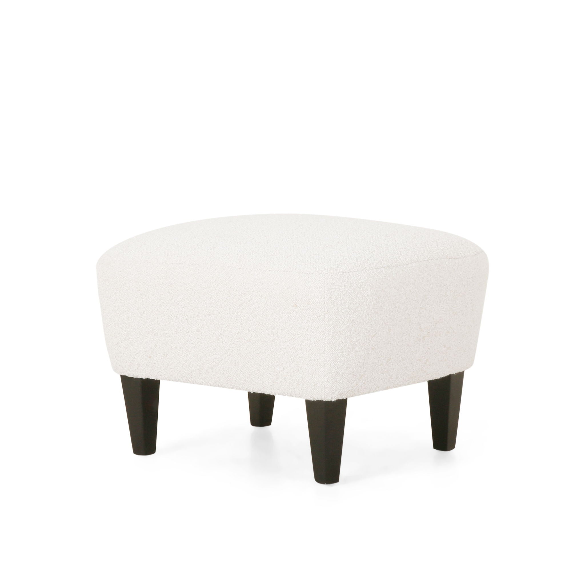 Boucle Fabric Upholstered Living Room Set With Tapered Legs - Cream - Cream