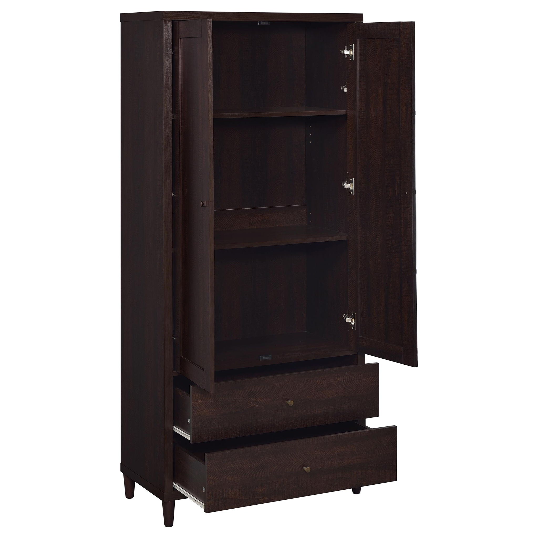 Nestor - 2 Drawer Tall Accent Cabinet With 2 Doors - Rustic