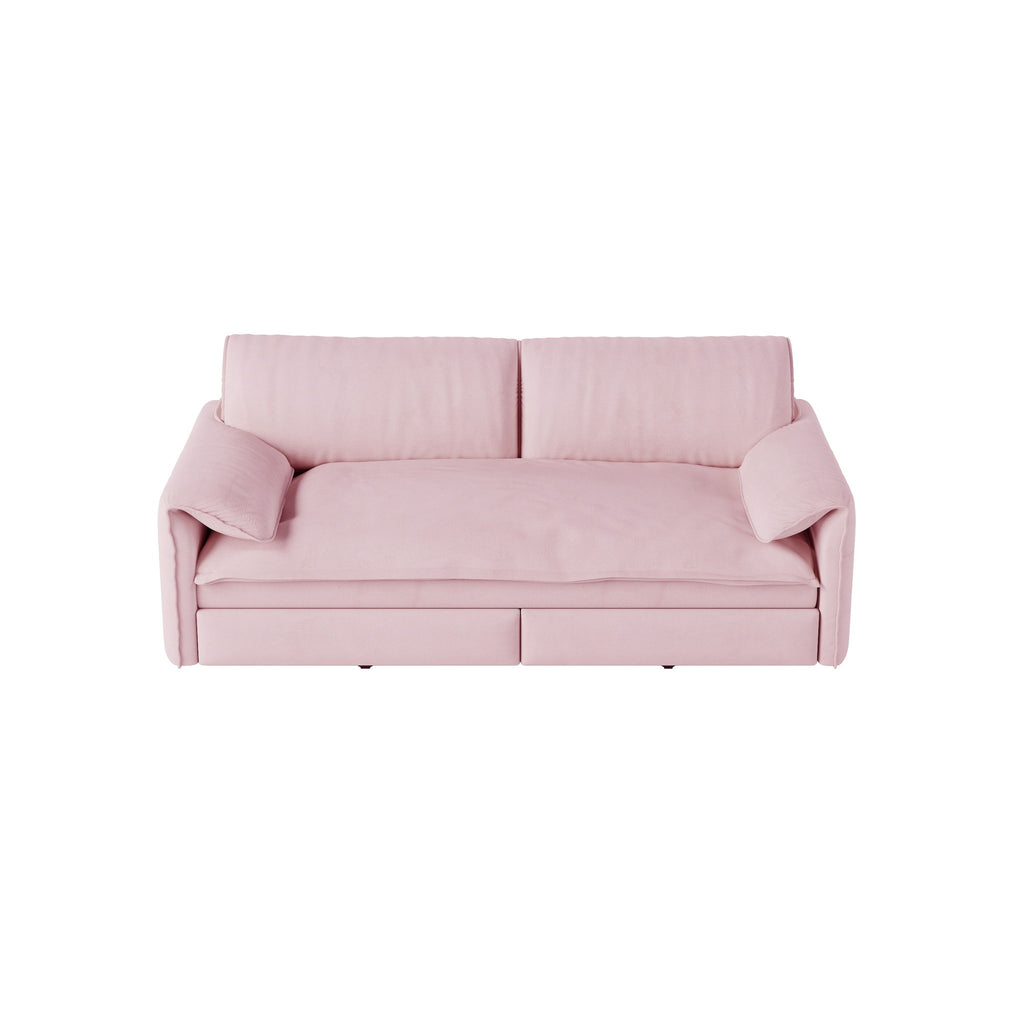 Pull Out 3 In 1 Convertible Sleeper Sofa With Side Storage, Multi Functional