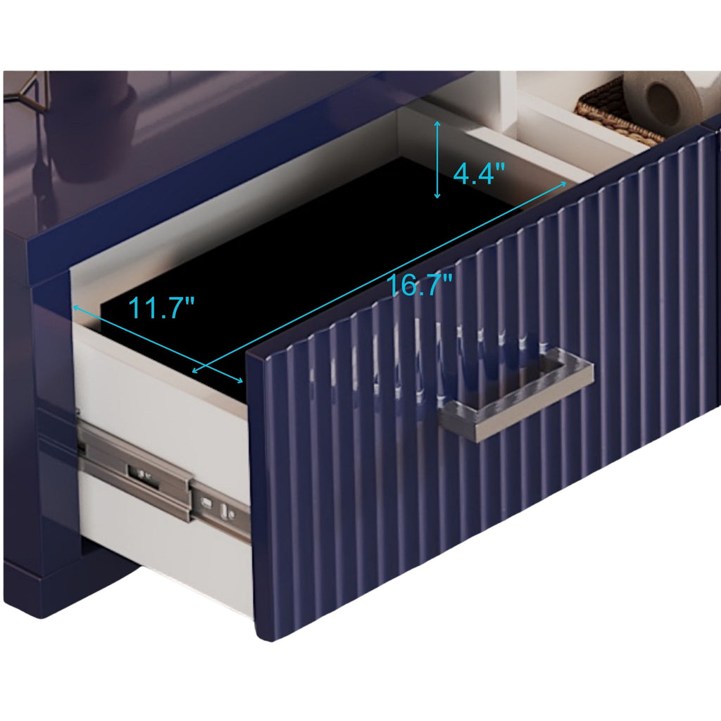TV Stand With Slatted Drawers