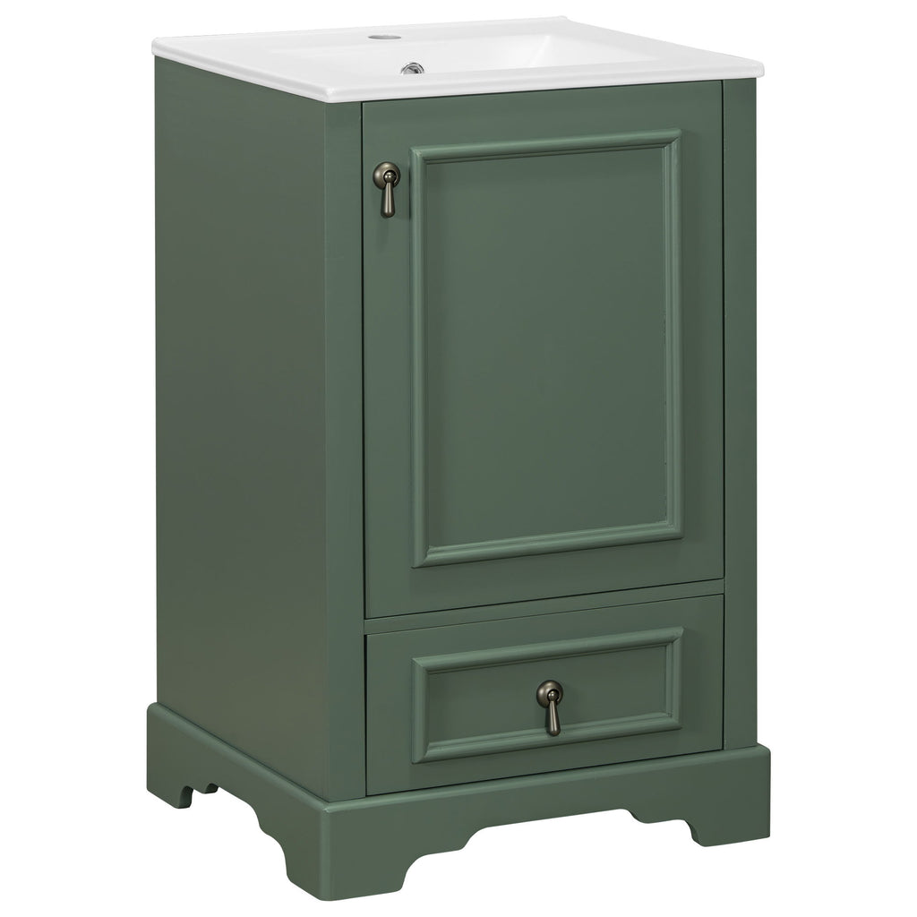 Bathroom Vanity With Sink, Soft Close Door, Adjustable U-Shaped Shelf
