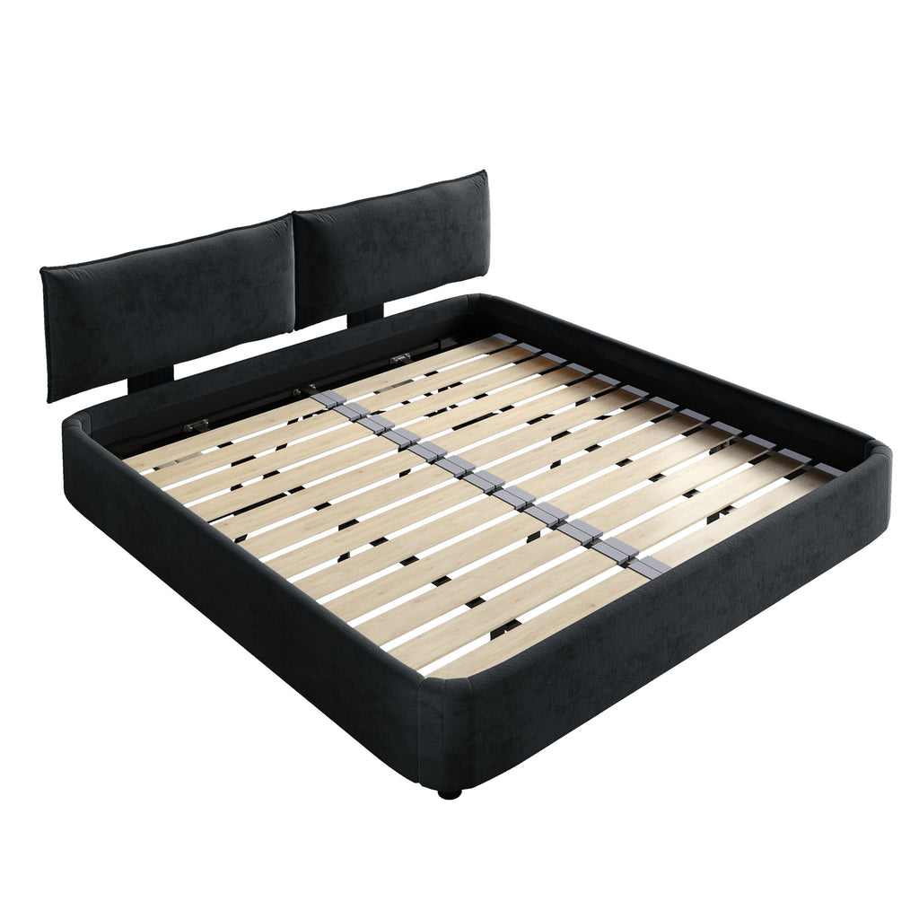 Cloud Bed Frame With Oversized Padded Movable Headboard