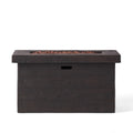 Custer - Rectangular Fire Pit 50, 000 Btu Magnesium Oxide - Brown
