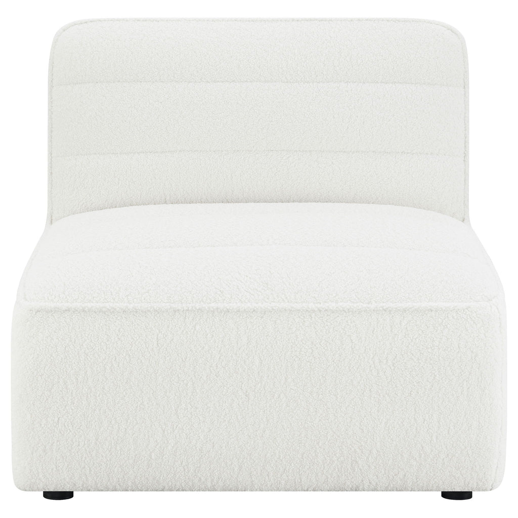 Bonnie - Upholstered Armless Chair With Channel Tufting - Ivory