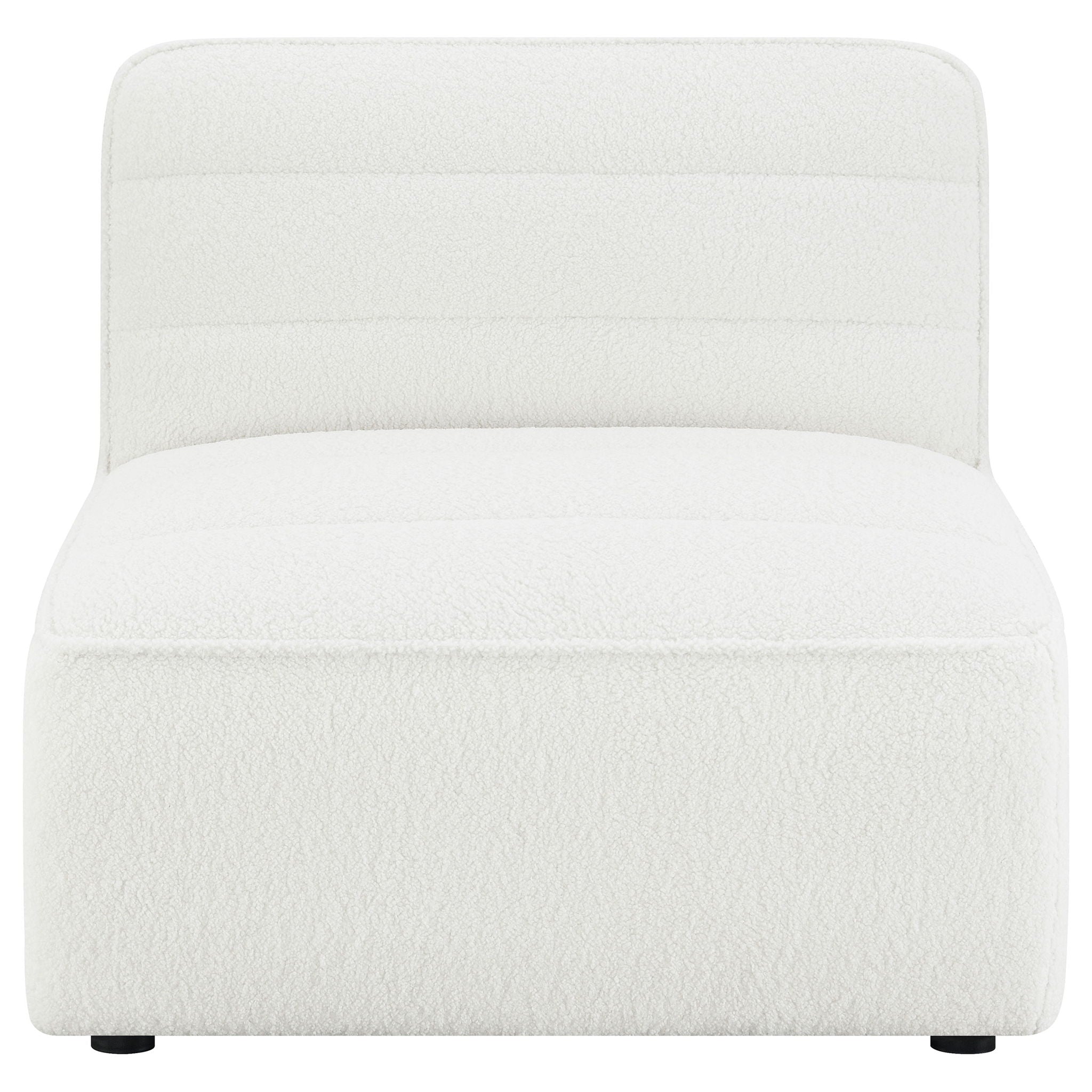 Bonnie - Upholstered Armless Chair With Channel Tufting - Ivory