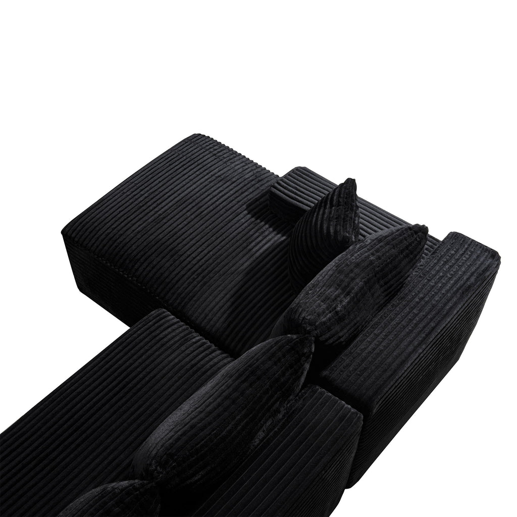 Cloud Modular Sectional Sofa Couch With L-Shape Chaise, Upholstered Couches For Living Room - Black