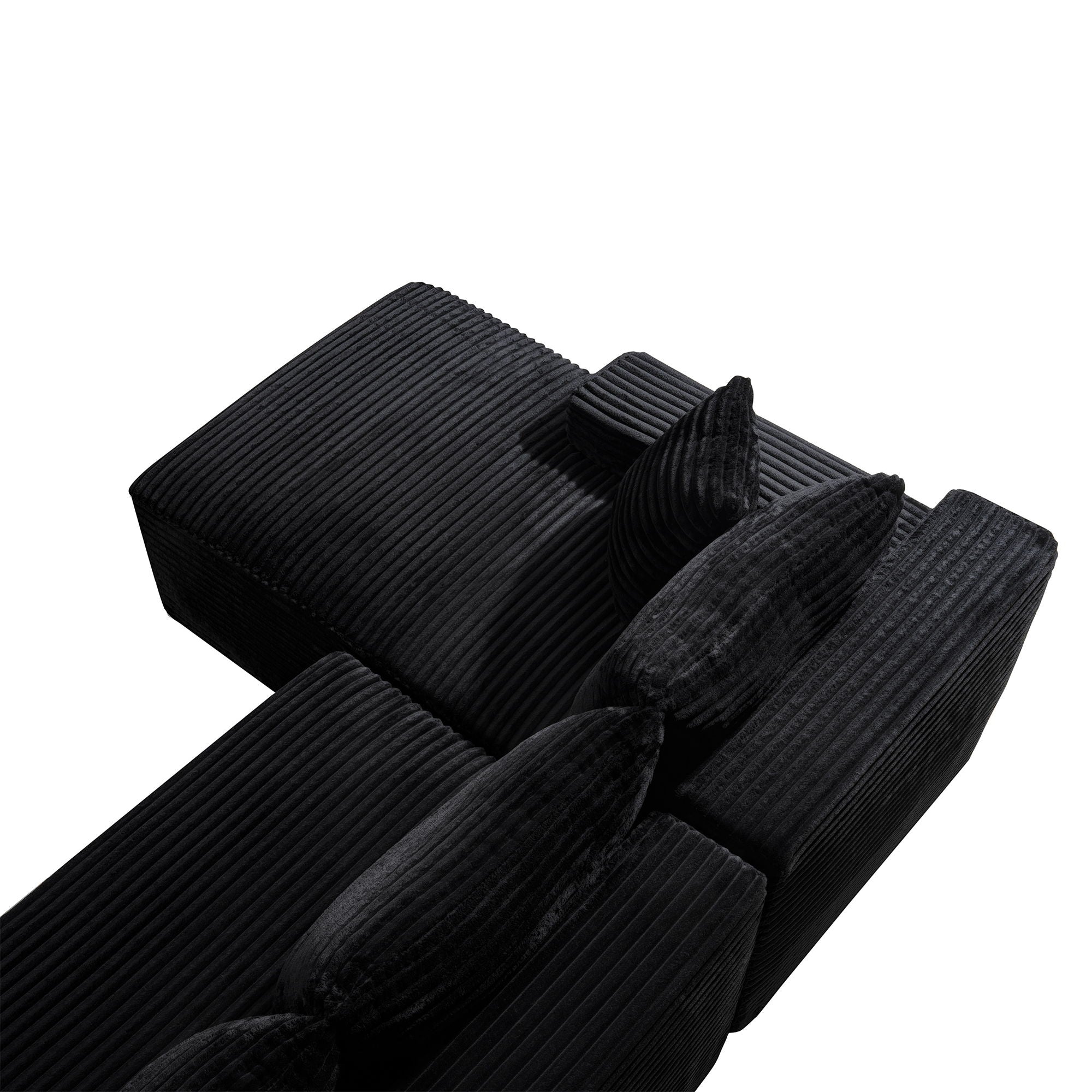Cloud Modular Sectional Sofa Couch With L-Shape Chaise, Upholstered Couches For Living Room - Black