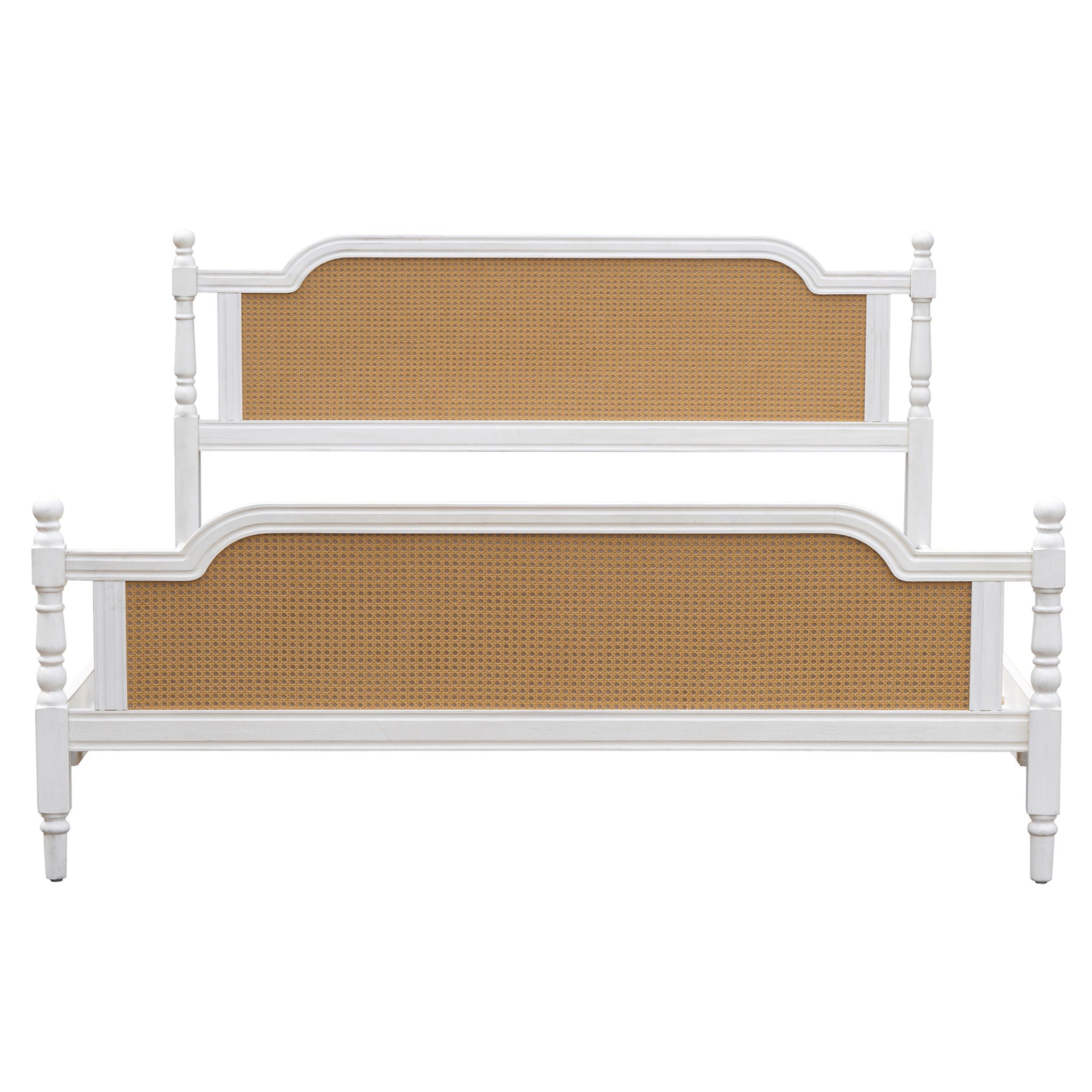 Traditional Style Rattan Bed Frame, No Box Spring Needed