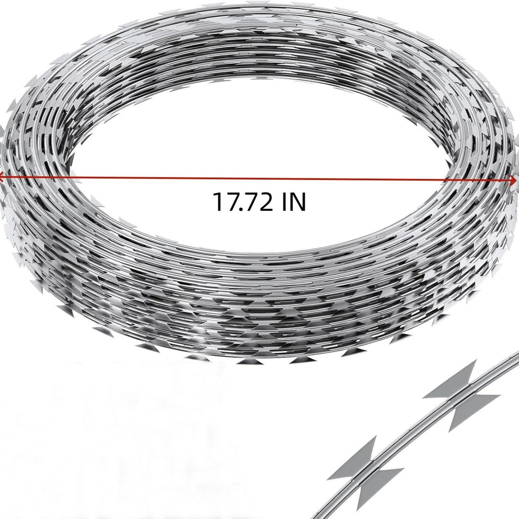 Galvanized Barbed Wire Fence Roll, Security Fencing With Sharp Razor Edges