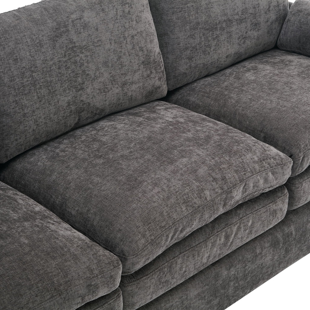 Cozy Upholstered 3 Seater Sofa With Double Cushion