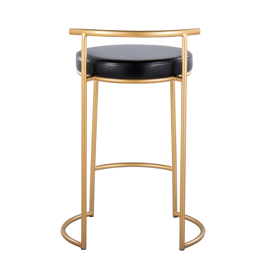 Fuji - Round Contemporary Fixed Height Counter Stool (Set of 2)