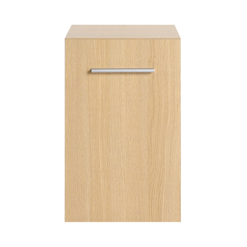 Floating Bathroom Vanity Single Door Base Cabinet, Wall Mounted Storage - Light Oak