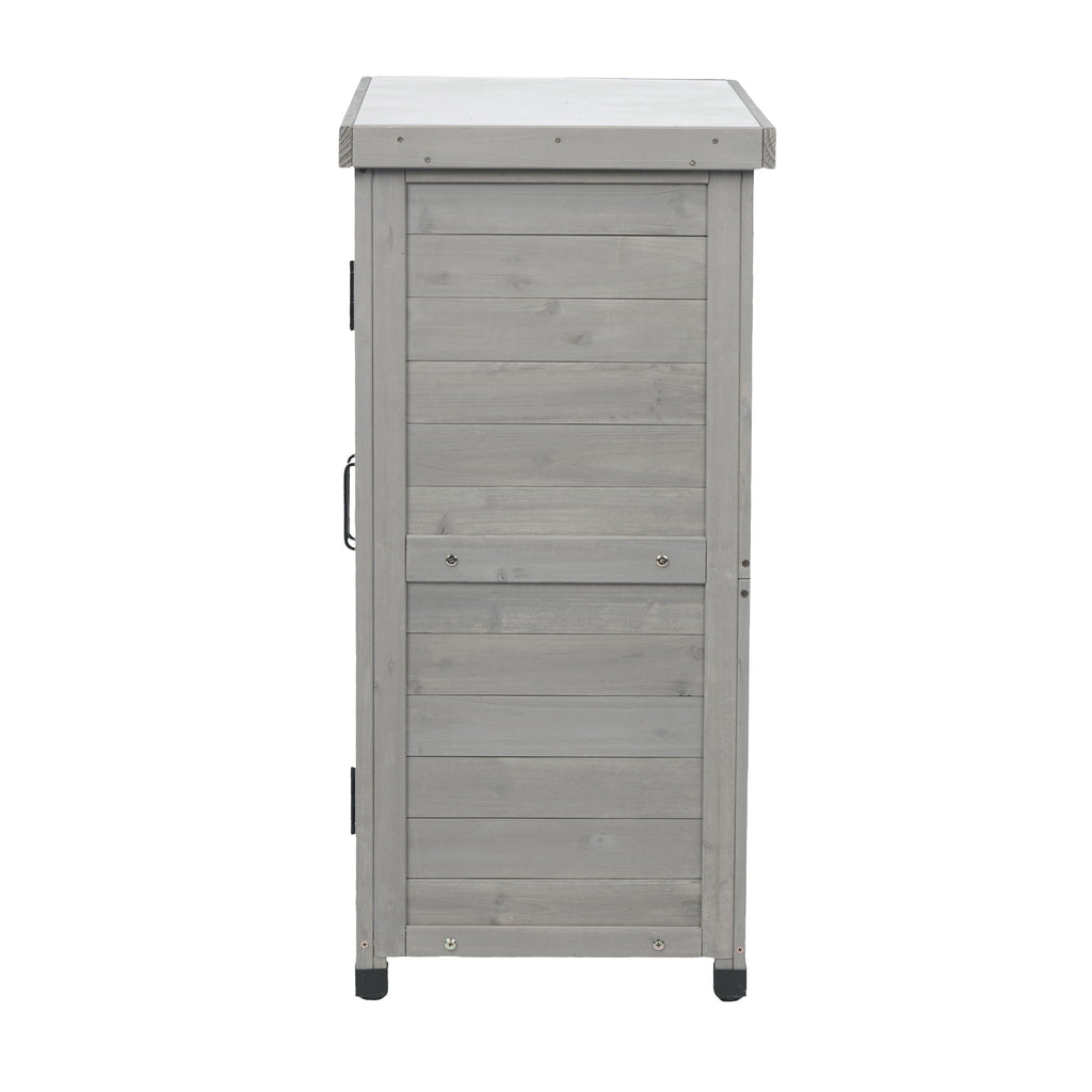 Potting Bench With Storage Cabinet And Metal Table Top For Outdoor