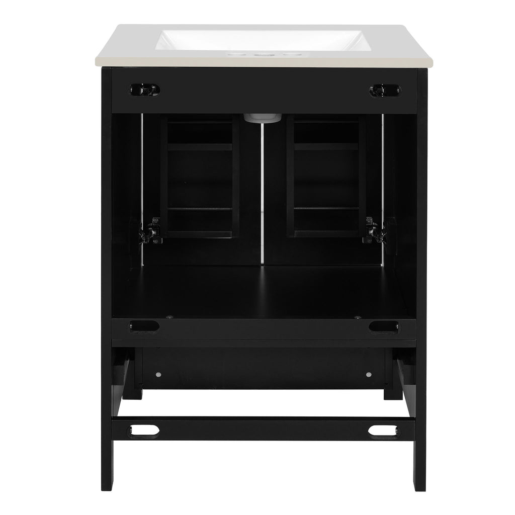Bathroom Vanity With Integrated Undermount Ceramic Sink, 2 Doors And 1 Drawer, Soft Close Hinges