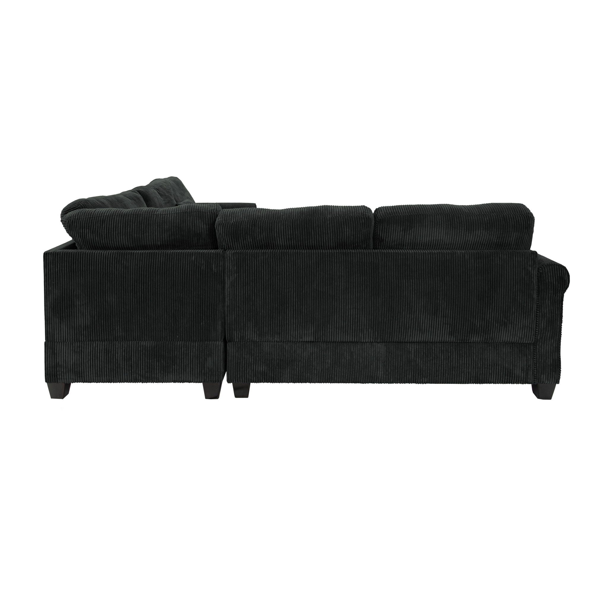 Modern Sectional Set With Corner Wedge, Loveseat, Ottoman & 2 Pillows