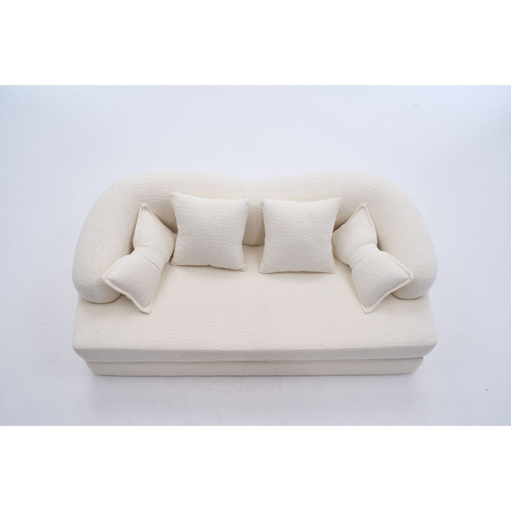 Foldable Sofa Bed, Boneless Couch Convertible Sleeper With 4 Pillows