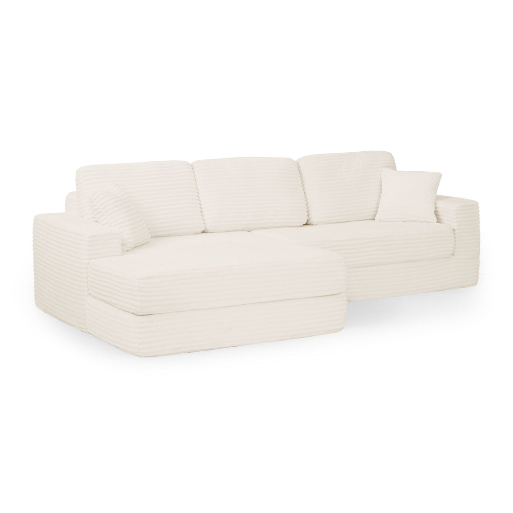 Modern Minimalist L Shape Modular Sectional Sofa, Couch