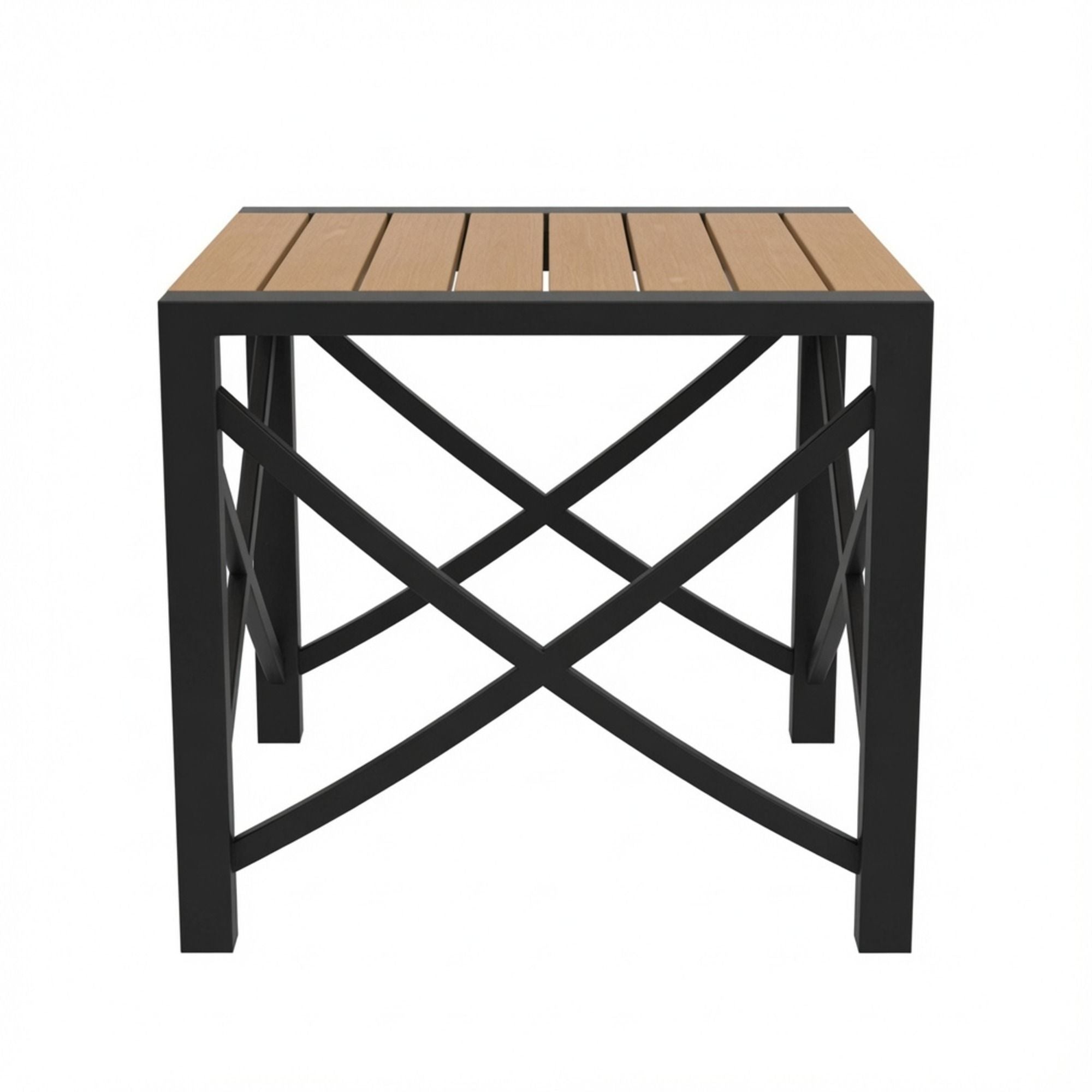 Square Outdoor Patio End Table - Black