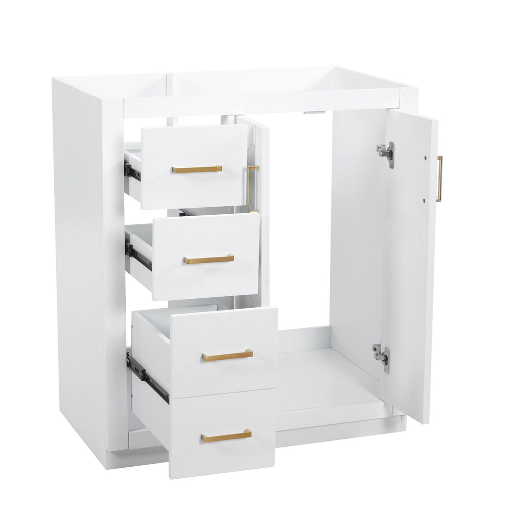 Retro Style Bathroom Vanity With 3 Drawers & Soft-Closing Doors