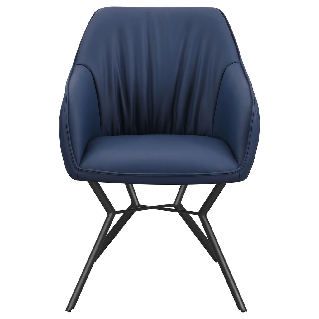 Upholstered Dining Chairs (Set of 2) Retro Bucket Seat - Blue