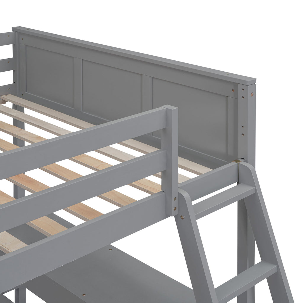 Full Over Full Bunk Bed With Desk
