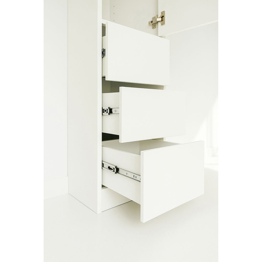 Elise - Modular Closet System With Mirror, Customizable Storage Solution - White