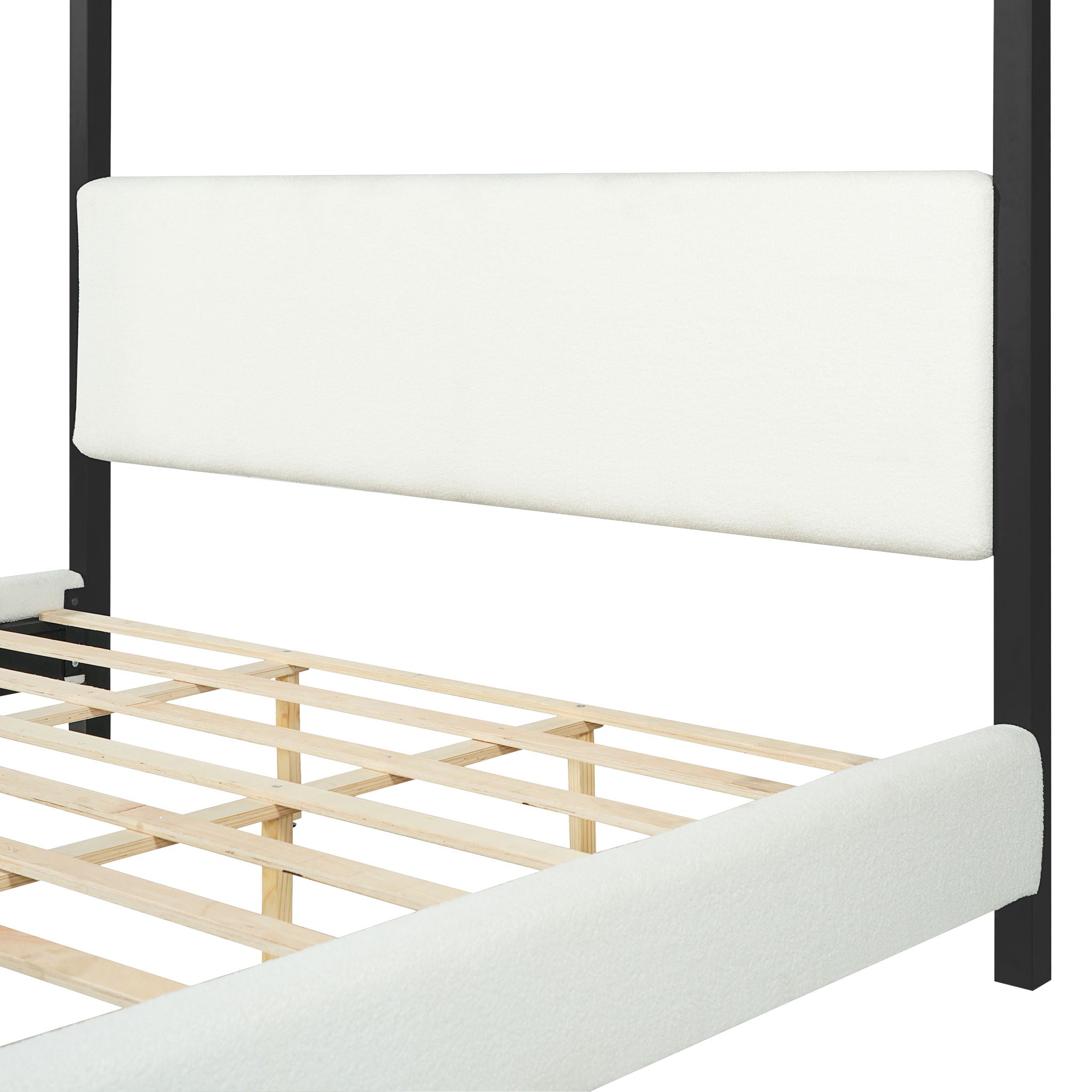 Modern Canopy Bed With Upholstery