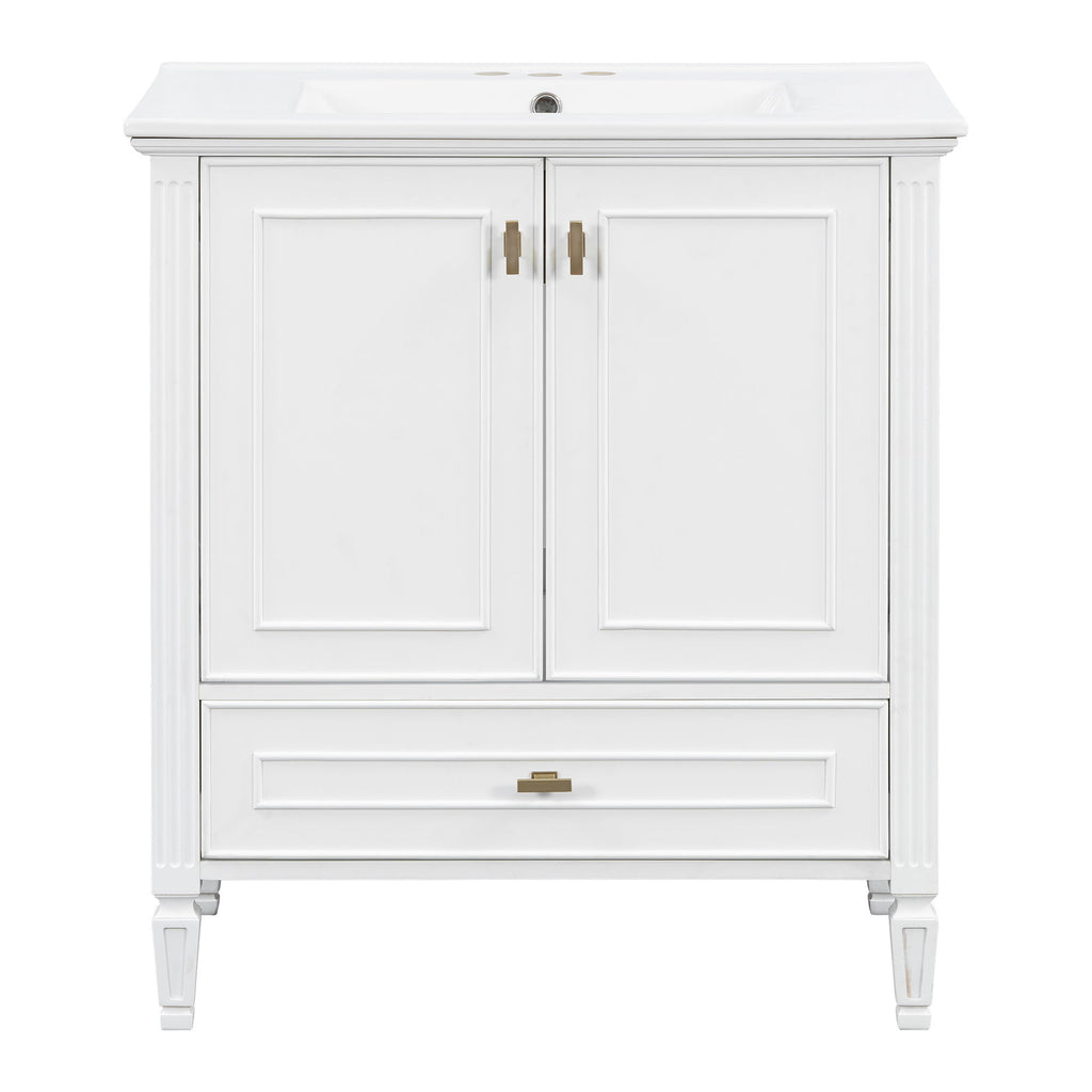 Freestanding Vanity With 1 Drawer & 2 Soft Close Doors With Door Mounted Storage
