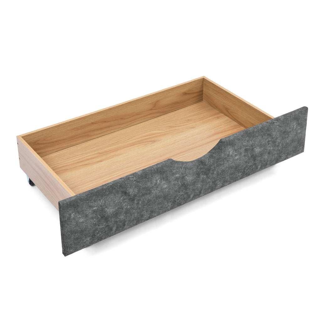 Upholstered Tufted Daybed With Drawers, Waved Arms