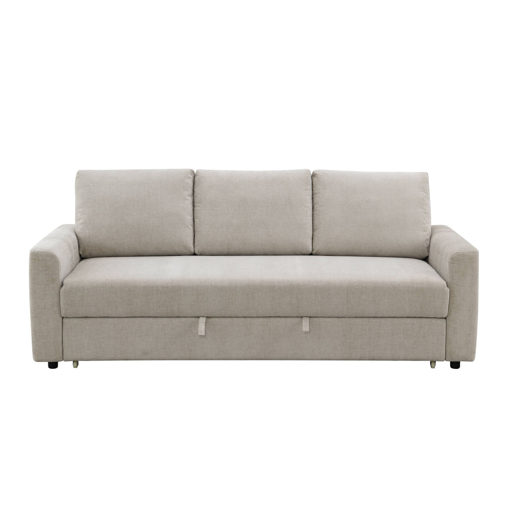 Leira - Linen Pull Out Sleeper Sofa - Beige