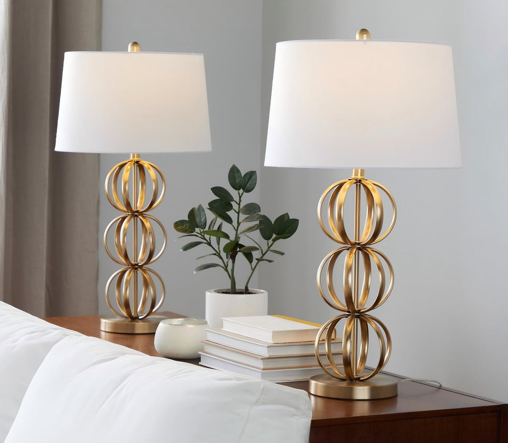 Linx - Contemporary Table Lamp (Set of 2) - Gold / White