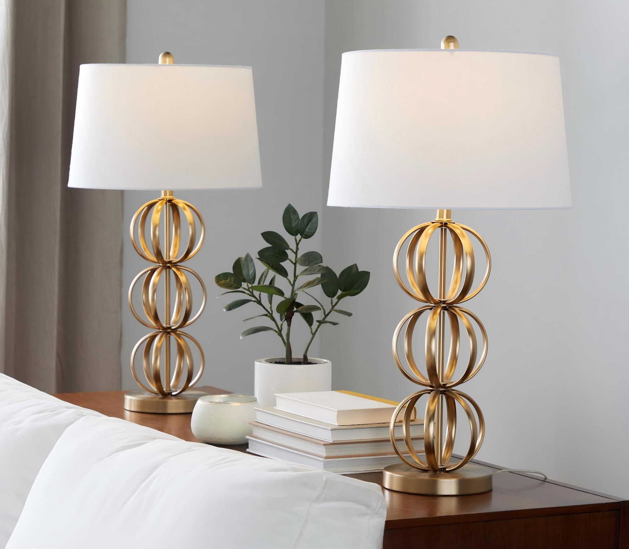 Linx - Contemporary Table Lamp (Set of 2) - Gold / White