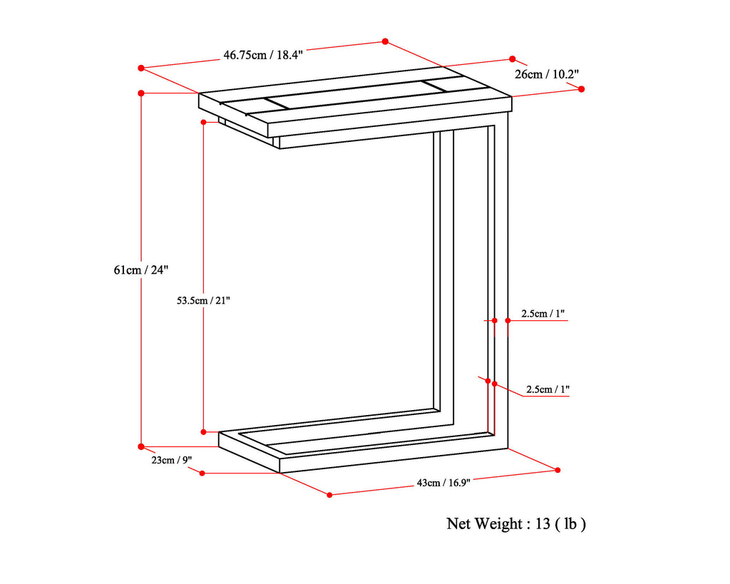 Skyler - C Side Handcrafted Table