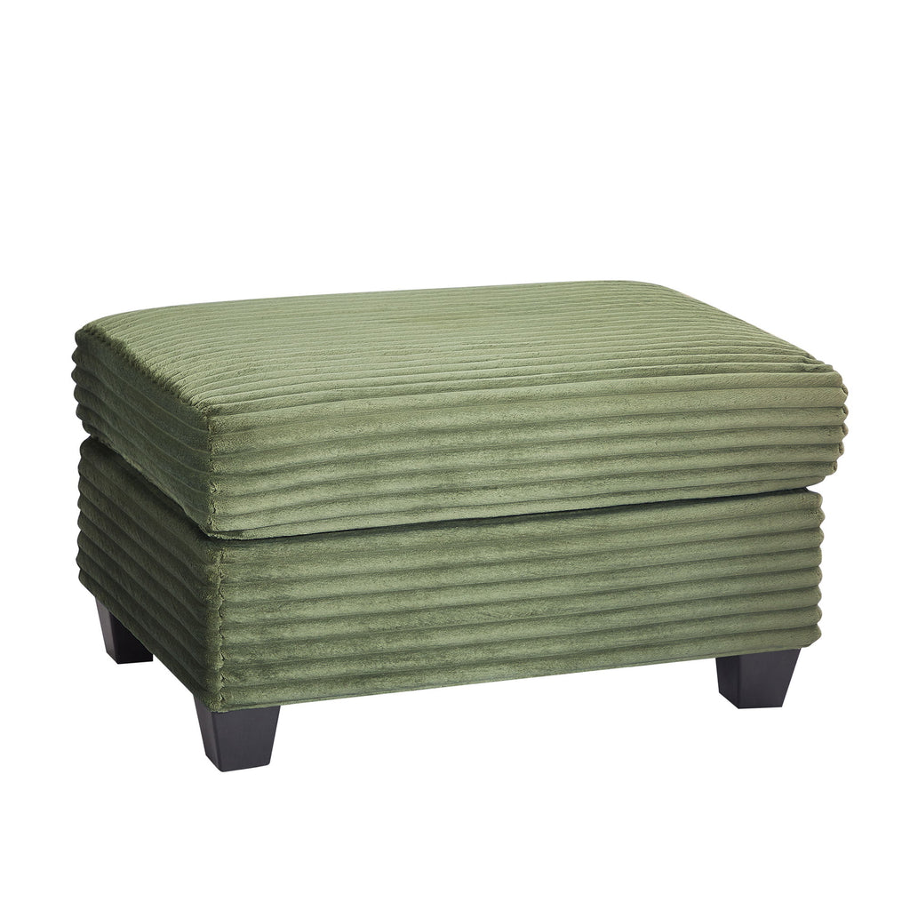 Upholstered U-Shaped Sectional Sofa With Movable Ottoman And Side Storage Pockets