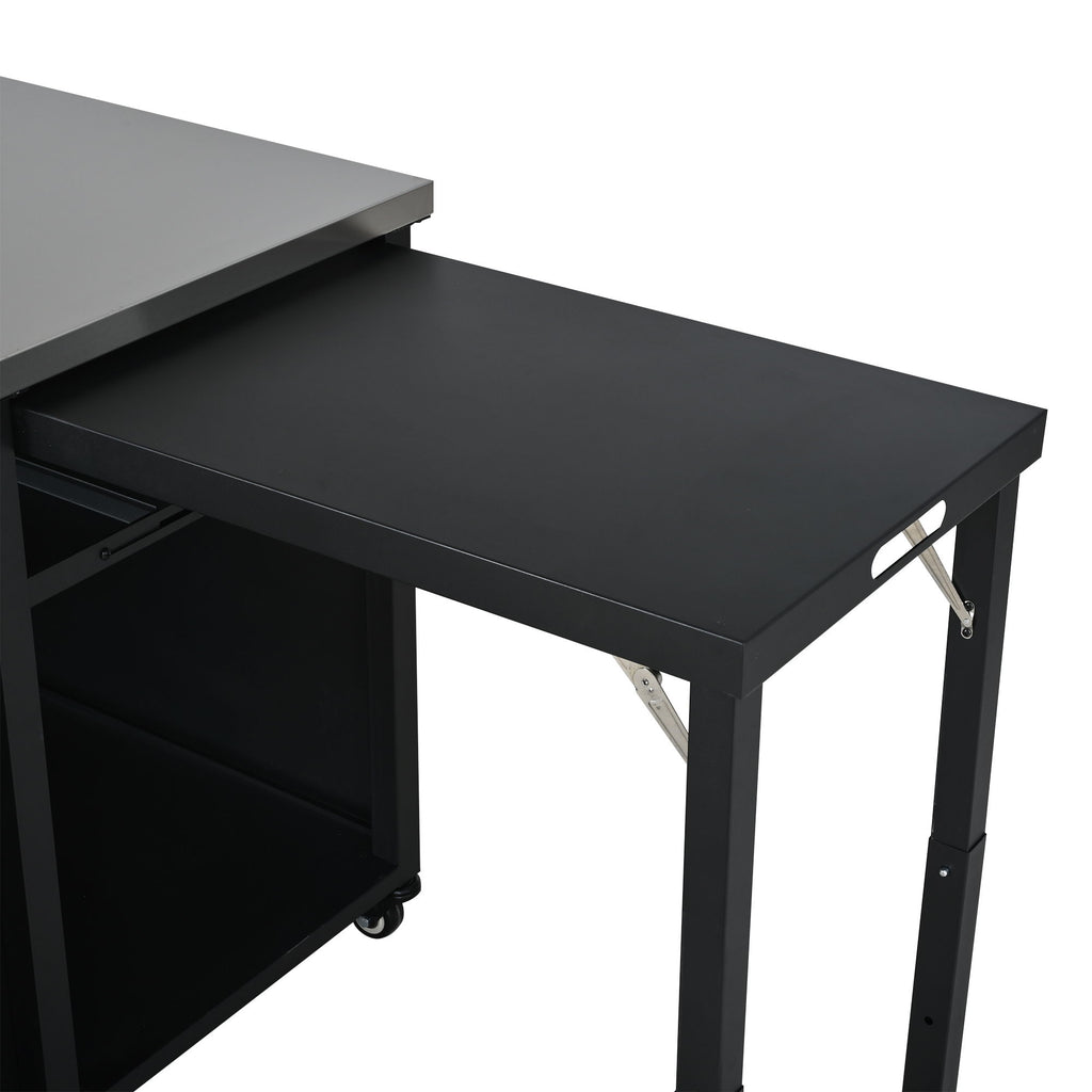 Foldable Outdoor Prep Station BBQ Cart With Trash Rack