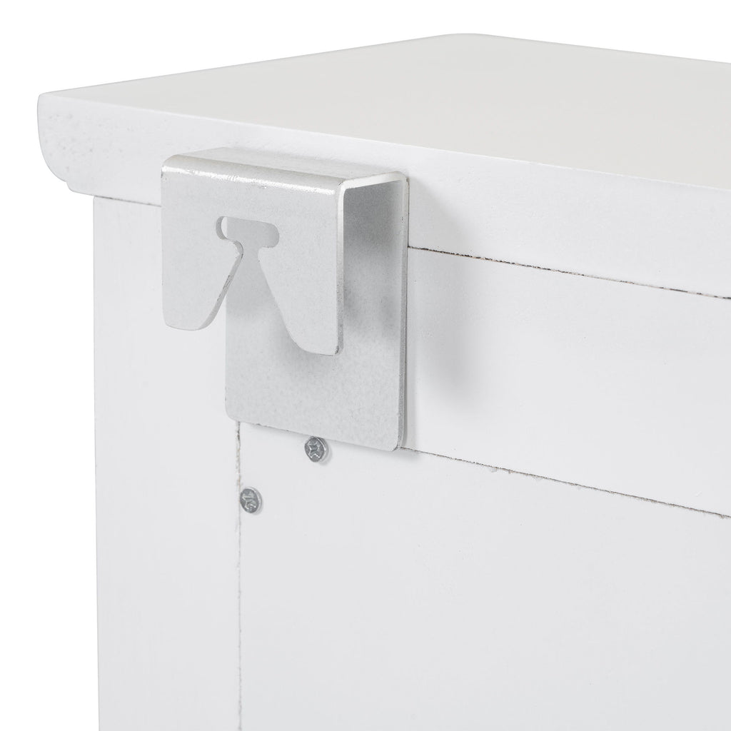 Floating Makeup Vanity With Big Mirror, Wall Mounted Storage Vanity With Drawers, Pockets & Hooks, Space Saving Decorative Home Organizer - White