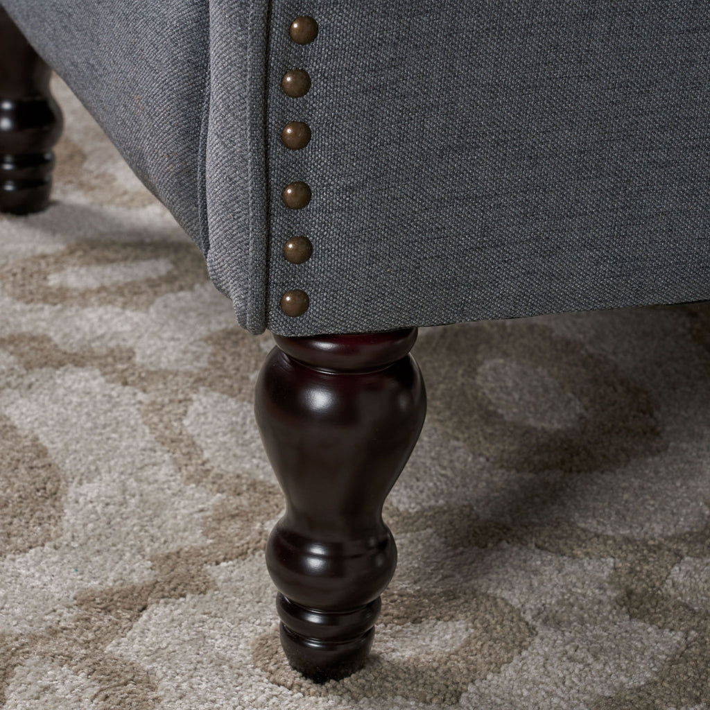 Armchair Recliner With Pushback Mechanism And Wingback Design
