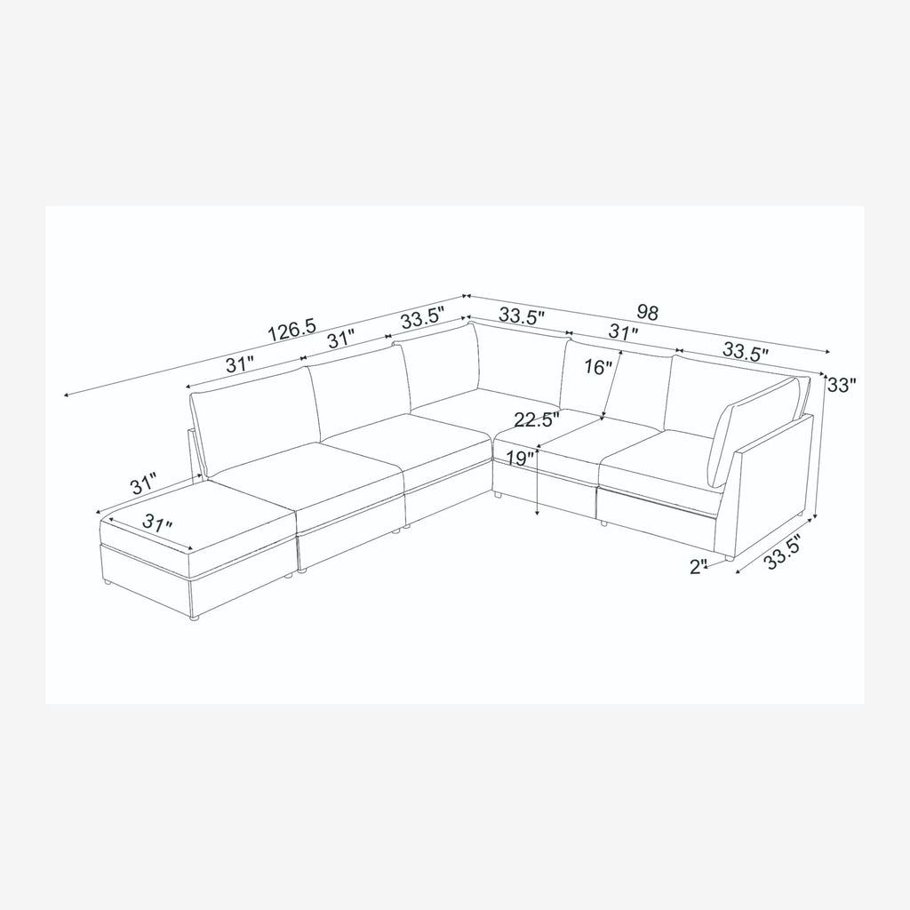 Reversible Modular Sectional & Custom Configuration And Premium Upholstery - Dark Green