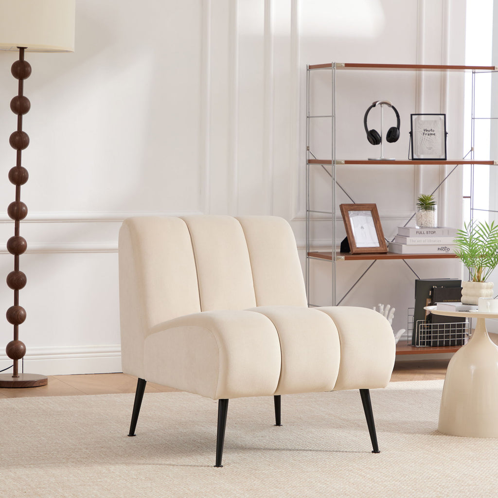 Upholstered Armless Chair For Living Room