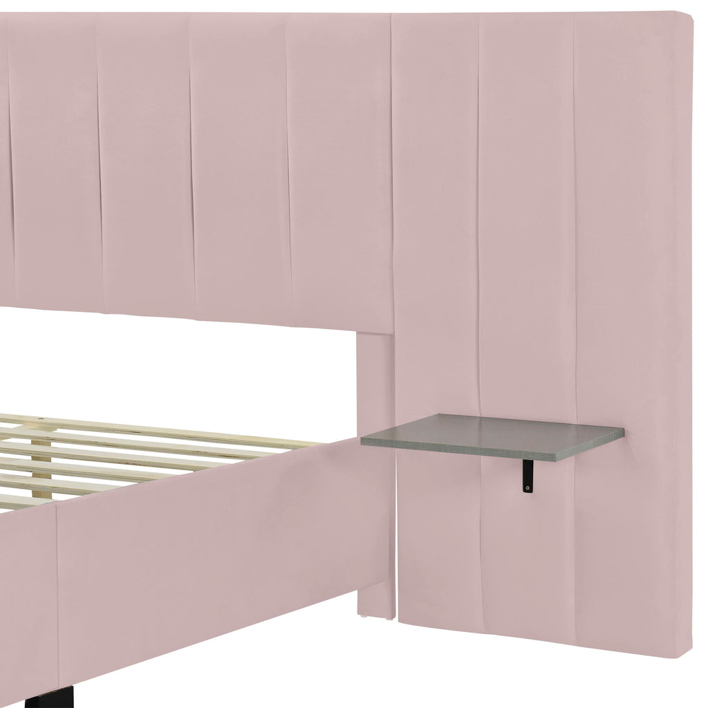 Upholstered Platform Bed With Big Headboard