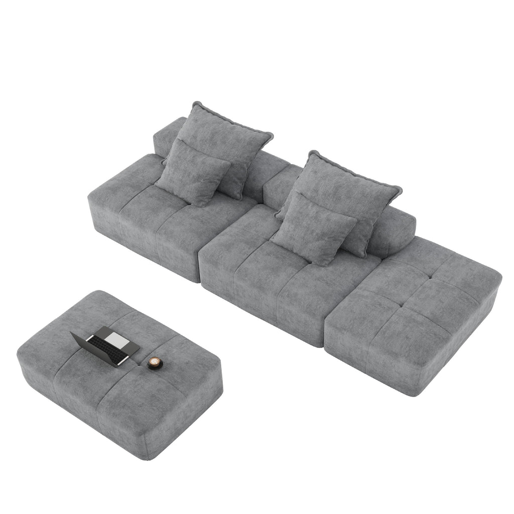 Modern Oversized, Modular Sectional Sofa With Pillows