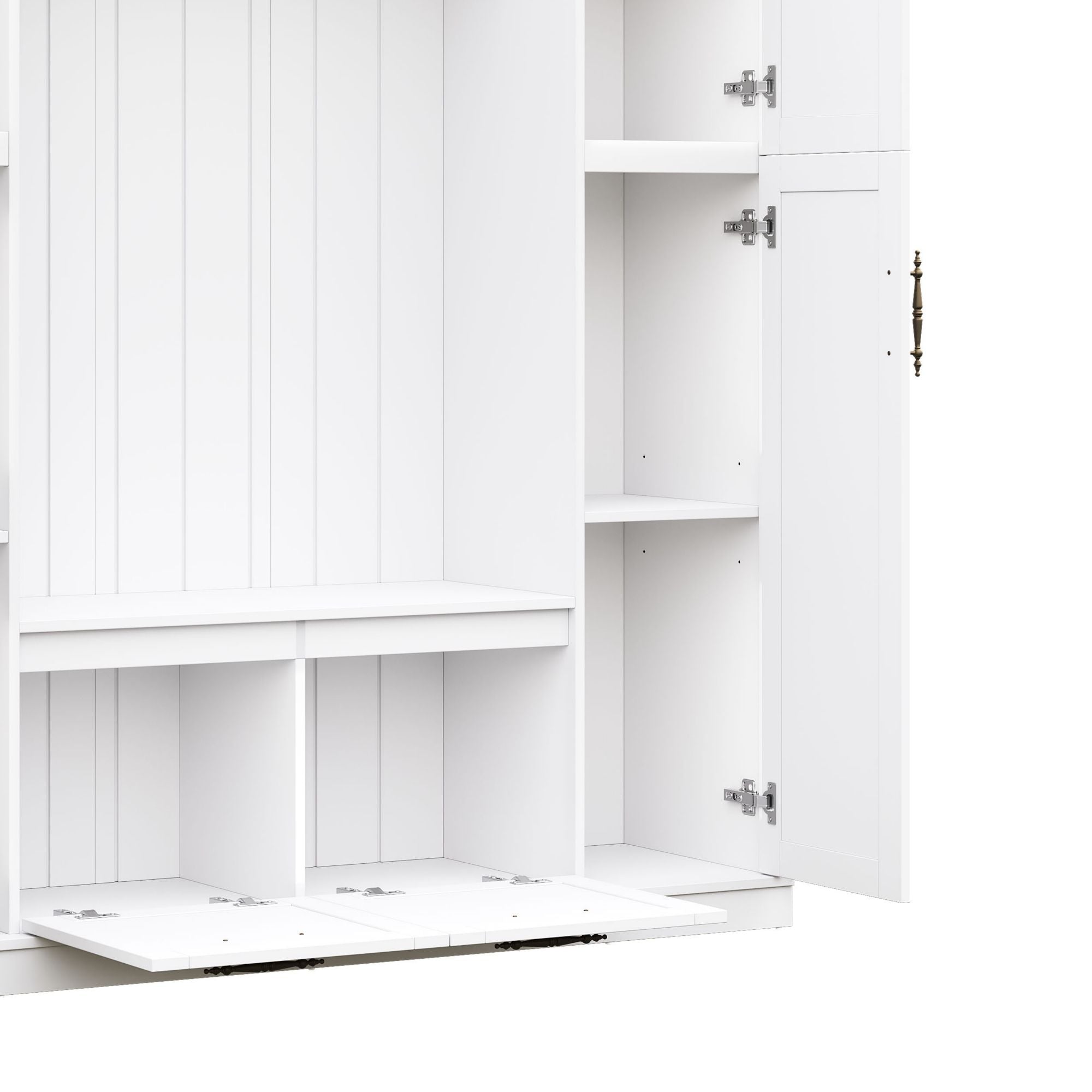 Hall Tree With 4 Side Cabinets