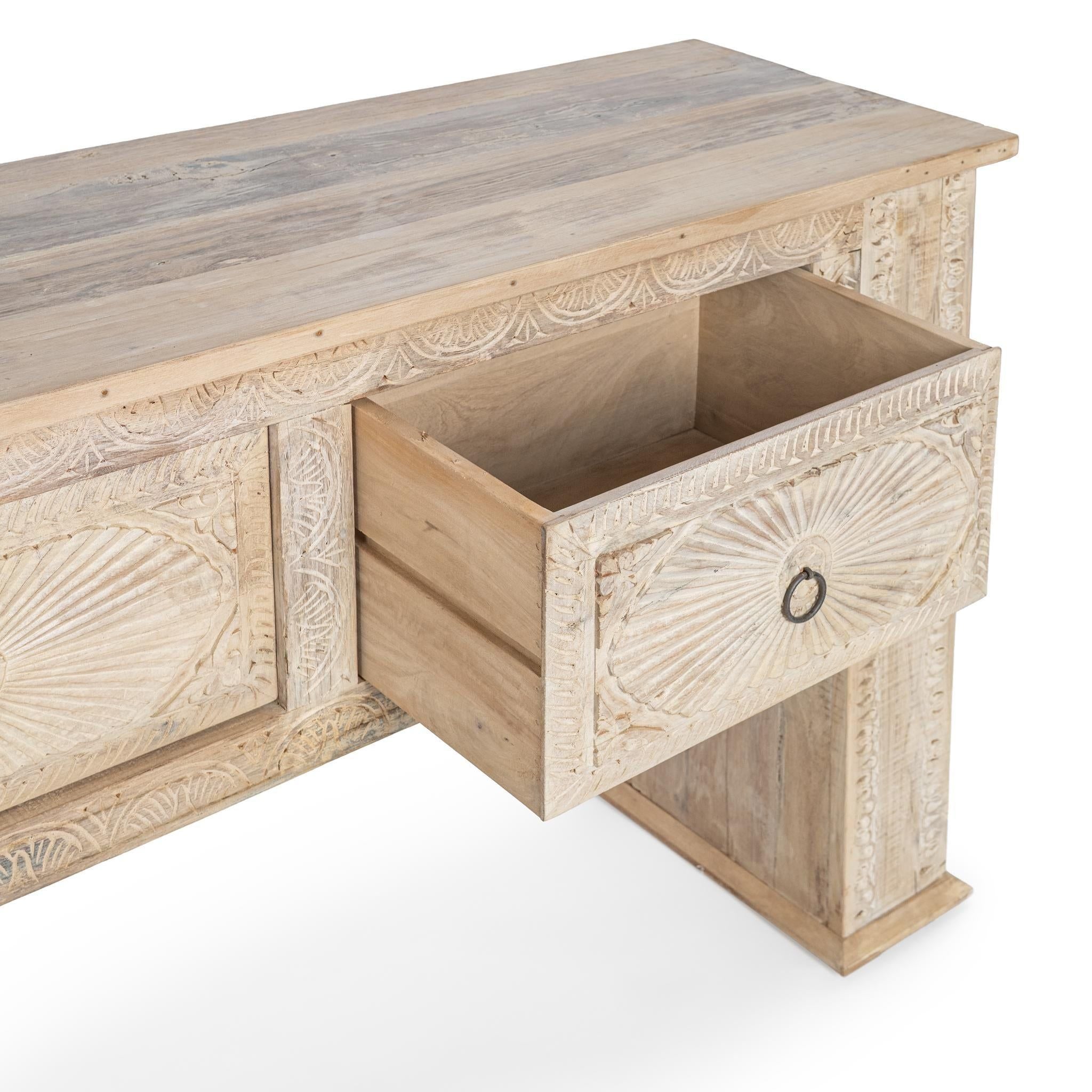 Qena - 4 Drawer Console Table - Butterwood Blend