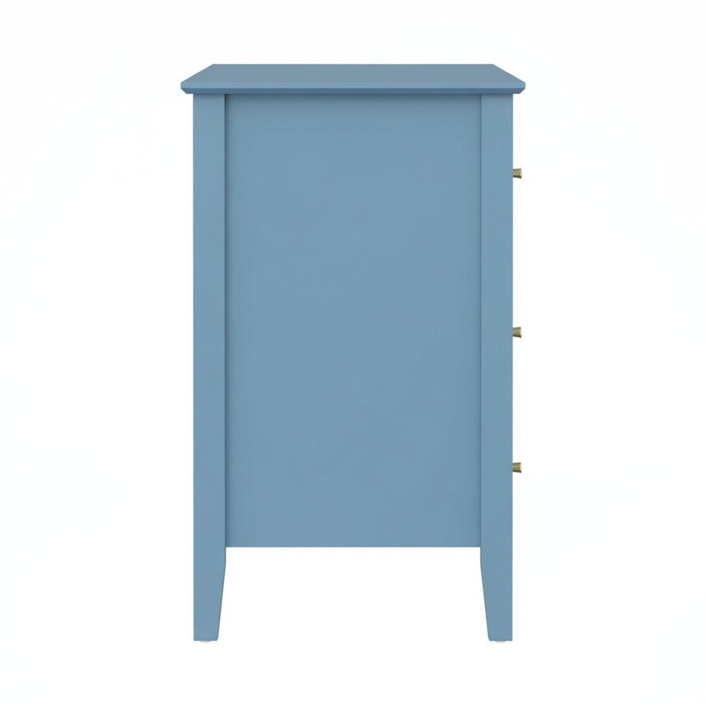 Fluted 3 Drawer Nightstand With Soft Close Slides
