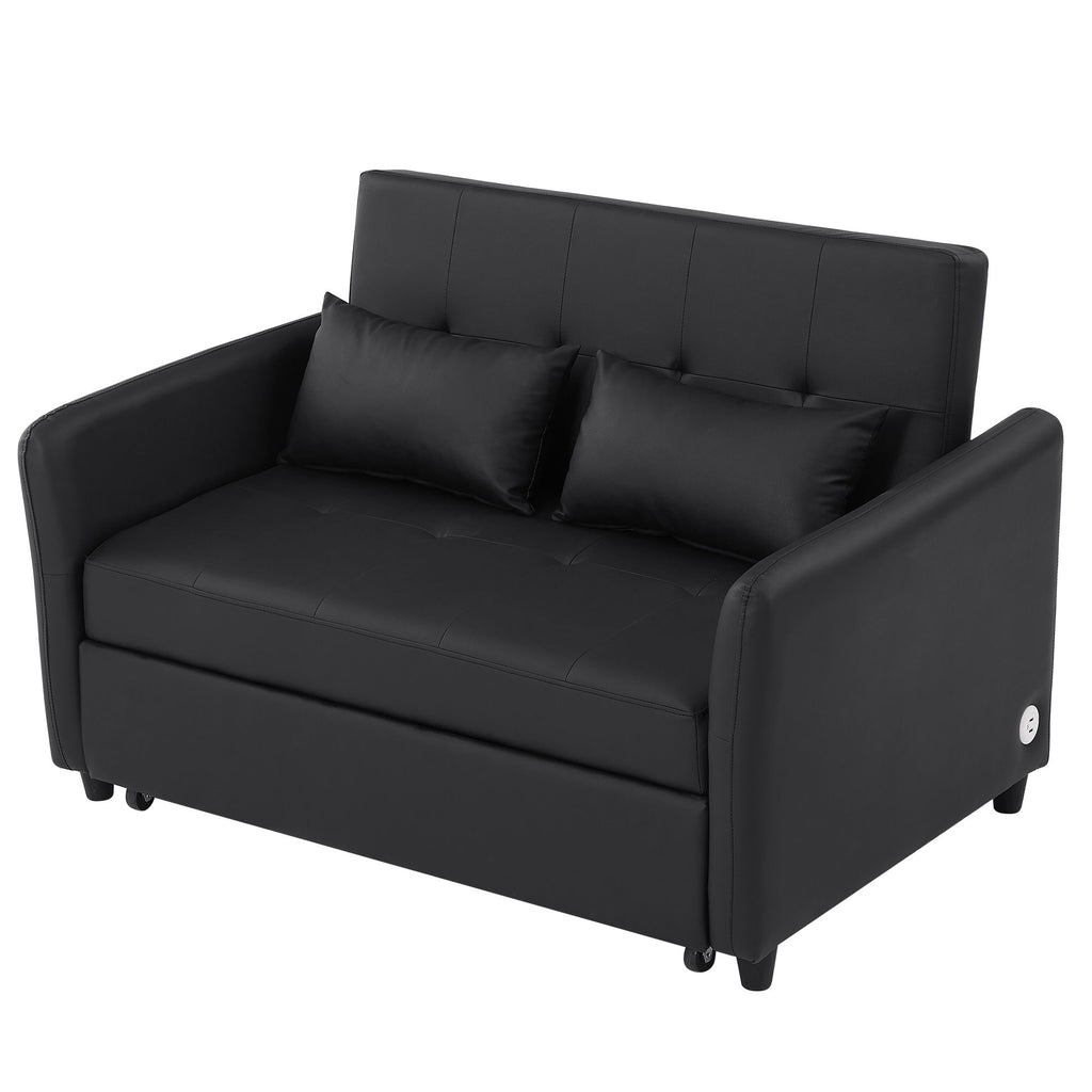 Convertible Sleeper Sofa Bed With 3 USB Ports
