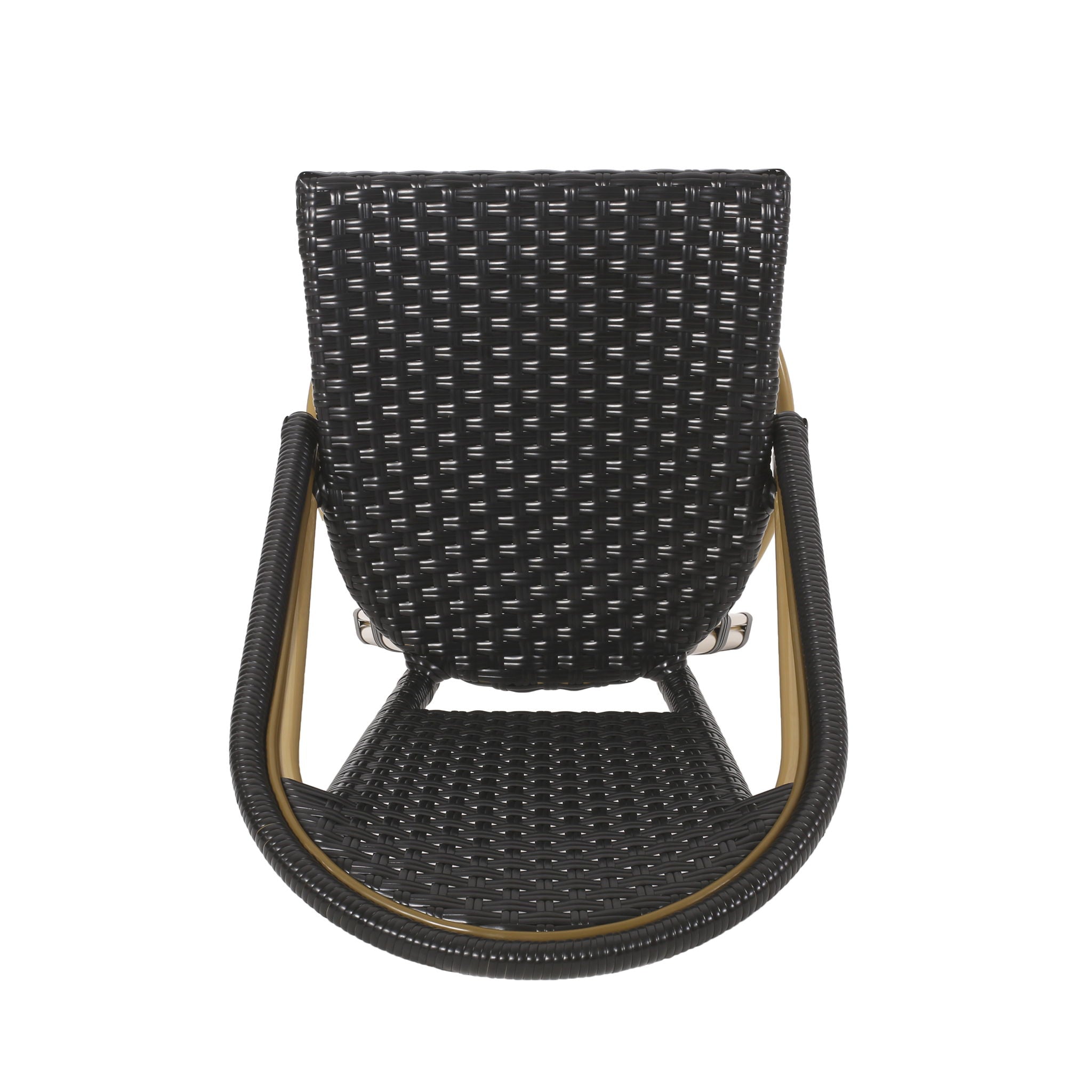 Outdoor Rattan And Aluminum French Barstools (Set of 2)